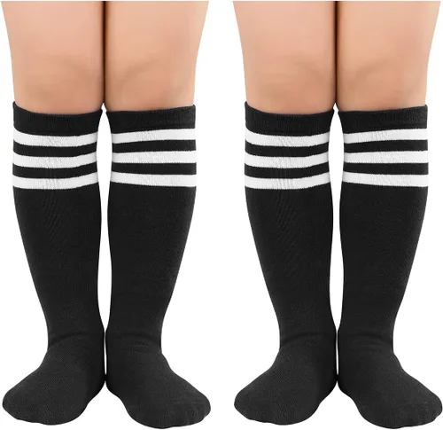 Miniatura 26 de Century Star Calcetines de fútbol de algodón para niños y jóvenes, calcetines de tubo suave, hasta la rodilla, calcetines deportivos largos