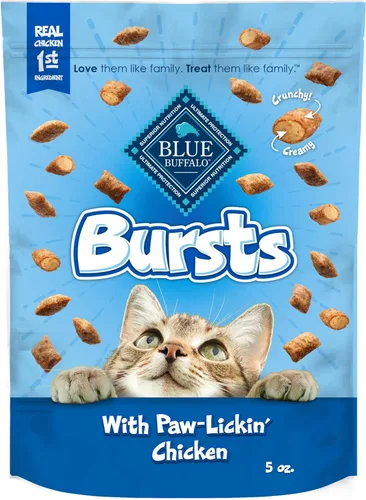 Blue Buffalo - Premios crujientes Bursts para gatos, de pollo, bolsa de 141 g