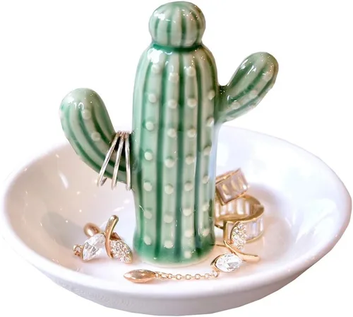 PUDDING CABIN soporte con cactus para anillos regalo para el Día de la Madre adorno con cactus para cumpleaños para mujeres niñas amigas Día de San