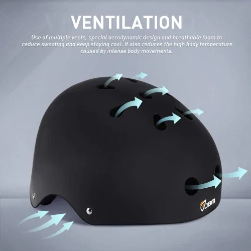 Miniatura 3 de JBM Conjunto de equipo protector para patinaje para adultos y jóvenes, casco de monopatín, rodilleras y coderas con muñequeras para patinaje