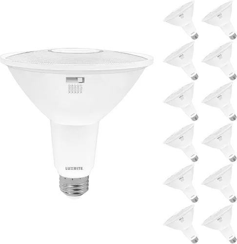 Miniatura 10 de LUXRITE Paquete de 6 bombillas LED PAR38 para exteriores, equivalente a 120 W, 1250 lúmenes, 2700 K blanco cálido, 15 W regulable, foco