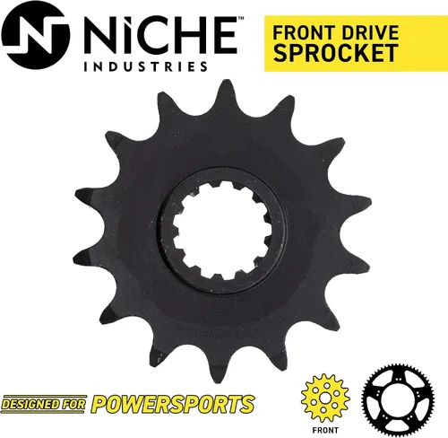 Miniatura 2 de NICHE Piñón de accionamiento delantero de 14 dientes de paso 520 para Kawasaki Ninja 250R 400 Z250 Z400 VersysX 300 2008-19
