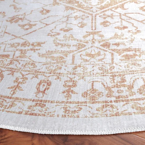 Miniatura 6 de SAFAVIEH Alfombra lavable Arizona Collection – 5 x 8 pies, ovalada, beige y dorado, antideslizante y fácil de limpiar, ideal para sala de estar