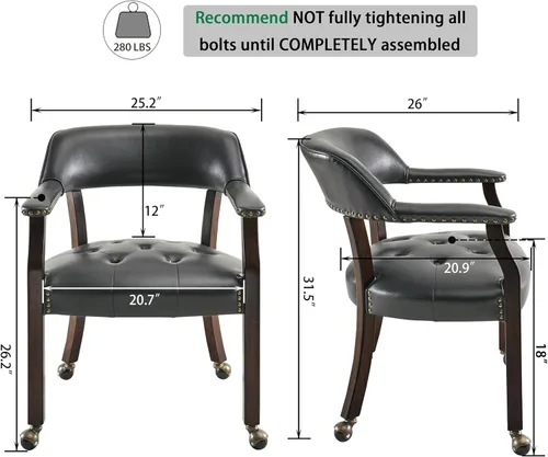 Miniatura 2 de Silla de comedor con ruedas, sillas de capitán con rodillos, juegos de dinette, sillas de póquer con ruedas, mesa de cocina, sillas rodantes, silla