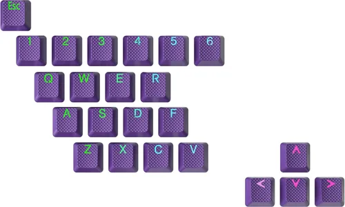 Miniatura 21 de Conjunto de teclas de goma Ranked Doble disparo translúcido Perfil OEM para teclado mecánico de juegos (Café Cuarzo, 23 teclas)