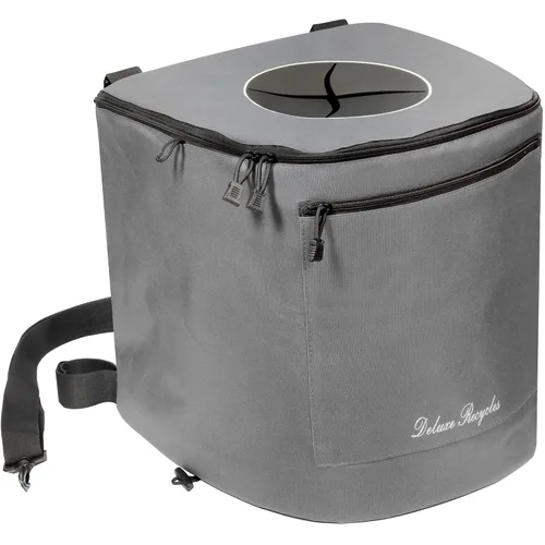 Bote de basura portátil para navegar y acampar, duradero y plegable con contenedor interior, kayak, pesca, playa, senderismo y campamento, Gris