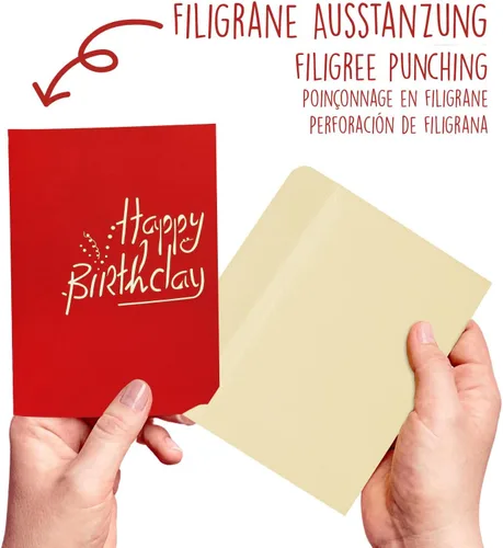 Miniatura 5 de LIN17346 - Tarjeta de felicitación 3D desplegable para invitación de cumpleaños, mamá, papá, ella, él, hija, hijo, mejor amigo, esposa, marido, tío