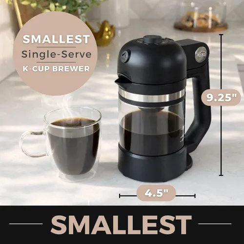 Miniatura 2 de VINCI Micro Café - Cafetera de vidrio de una sola porción más pequeña, compatible con K-Cups, cápsulas y café molido, infusión de flujo cerrado
