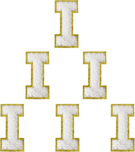 Miniatura 149 de 6 piezas de parches de letras de chenilla autoadhesivas, parches de letras preppy de 2 pulgadas para bolsos, ropa y sombreros, grandes pegatinas