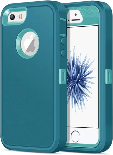 Miniatura 20 de Jelanry para iPhone 5/ 5S/ SE 1ª Generación (2016) Funda de uso rudo resistente a prueba de golpes de doble capa, carcasa protectora deportiva
