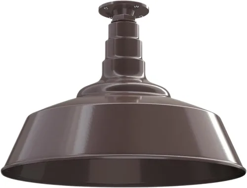 Miniatura 47 de Steel Lighting Co. Manhattan Warehouse Light Lámpara colgante montada en el techo Cúpula de 20 pulgadas Montaje al ras Luz de granero