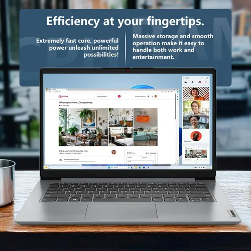 Miniatura 5 de Lenovo IdeaPad 1 Everyday Laptop con pantalla HD de 14 pulgadas, 8 GB de RAM, 384 GB de almacenamiento (128 GB eMMC + 256 GB PCIe), 1 año Office 365
