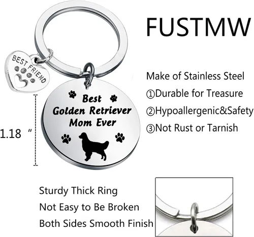 Miniatura 3 de FUSTMW - Llavero con texto Best Boxer Boston Terrier