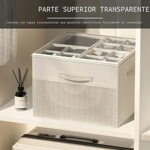 Miniatura 3 de Aokeyee Organizador de zapatos para armario, paquete de 2 cajas organizadoras plegables de zapatos con divisores ajustables y cubierta transparente