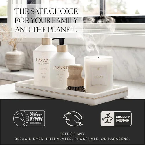 Miniatura 3 de L'AVANT Collective Vela blanca Aroma de lino fresco No tóxico y sin parafina Vidrio blanco sofisticado 40 horas de tiempo de combustión 8