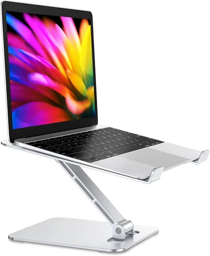 RIWUCT Soporte plegable de aleación de aluminio para computadora portátil, soporte ergonómico ajustable para computadora portátil, soporte elevador