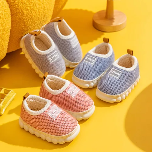Miniatura 2 de WILLFUN Pantuflas de forro polar unisex para niños y niñas, zapatos cálidos de invierno para interiores y exteriores para niños pequeños