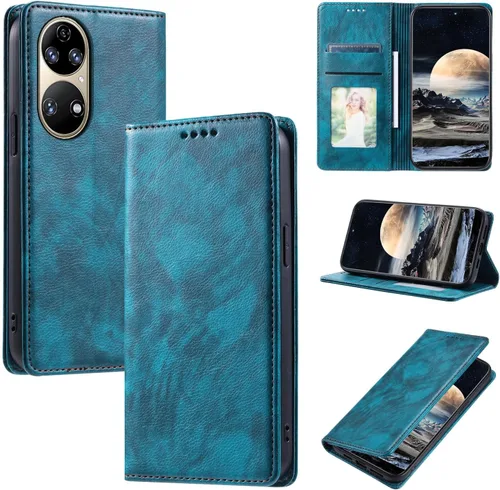 Miniatura 45 de Funda de cuero compatible con Google Pixel 7, compatible con Google Pixel 7 5G GVU6C GQML3 Flip Folio PU Funda de cuero negro