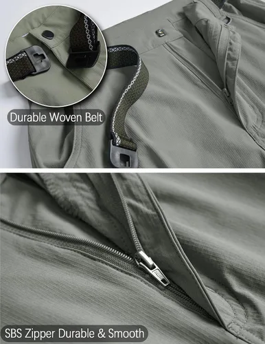 Miniatura 35 de Pantalones de senderismo para hombre, ligeros, resistentes al agua, de secado rápido, pesca, viajes, campamento, al aire libre, transpirables