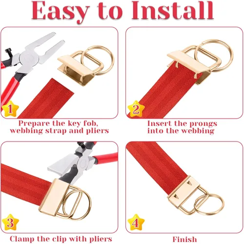 Miniatura 5 de shynek - 50 piezas de accesorios para llavero de 1 pulgada con herramienta de alicates para llavero y abrazadera de muñeca, Varios