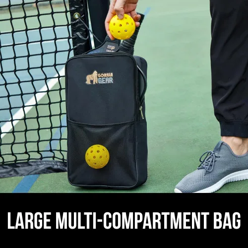 Miniatura 7 de Gorilla Gear USAPA Approved Pickleball Starter Set, Fiberglass Paddles with Bag and Balls, Indoor Outdoor Court Use, Comfortable Racket Grip