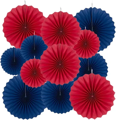 Miniatura 32 de MOWO Abanicos de papel negro para colgar decoración (negro, 6 piezas)