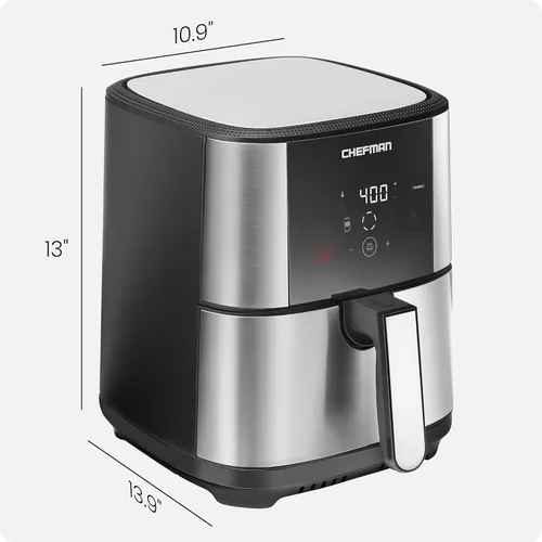 Miniatura 7 de Chefman TurboFry Touch - Freidora de aire táctil, tamaño familiar grande de 5 cuartos de galón, preajustes de control digital con un toque, papas
