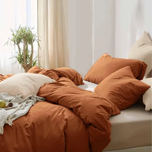 Miniatura 8 de Juego de colcha tamaño king de ETDIFFE, color marrón, 3 piezas, juego de ropa de cama color beige con estampado Gingham de rejilla - colcha suave