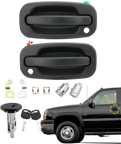 Miniatura 12 de Manija de puerta exterior, compatible con Chevy Silverado Suburban Tahoe Avalanche 1999-2007, GMC Sierra Yukon, Cadillac Escalade, exterior