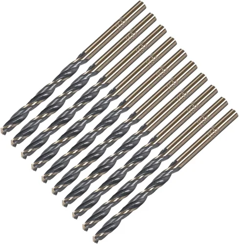 Miniatura 9 de uxcell Brocas helicoidales de vástago recto, 0.098 in, acero de alta velocidad, 4341 con vástago de 0.098 in, 10 piezas para aleación de acero
