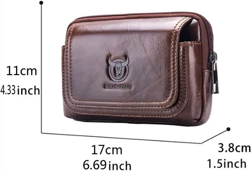 Miniatura 7 de Bolsa de cuero para cinturón de teléfono, bolsa horizontal para hombres, multiusos, con lazo, monedero, monedero, bolsa para teléfono celular