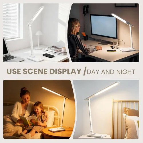 Miniatura 5 de TECHNOVA Lámpara de escritorio LED con 5 temperaturas de color Regulación continua deslizante y temporizador de un solo toque Diseño plegable