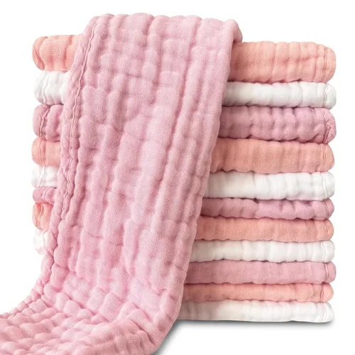 Miniatura 13 de Paños de muselina para eructos para bebé, 100% algodón, para unisex, niño, niña - Grandes 20" x 10", productos esenciales para recién nacidos, ultra