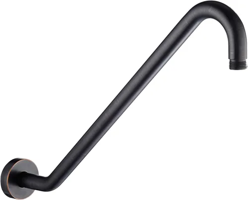 Miniatura 9 de Brazo de extensión de cabezal de ducha con brida, 17 pulgadas, tubo elevador de cabezal de ducha en forma de S de acero inoxidable Uvish de 17 Cromo