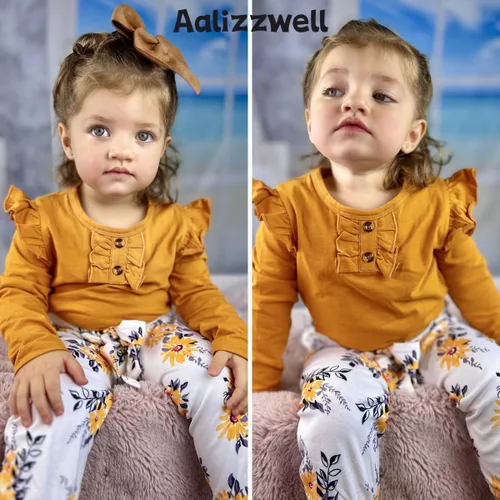 Miniatura 2 de Aalizzwell Traje de otoño para niñas pequeñas con horquilla