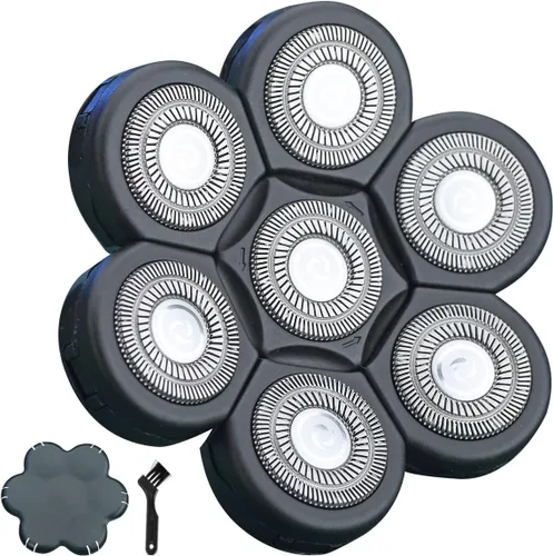 7 Blades - Cabezales de repuesto para afeitadora eléctrica para hombre, cuchillas flotantes afiladas 7D para afeitadora giratoria (7 cabezales, (7