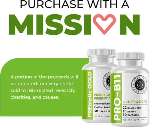 Miniatura 7 de Intestinal Fortitude Paquete de suplemento prebiótico y probiótico, 30 cápsulas para la salud intestinal y el apoyo digestivo, promueve