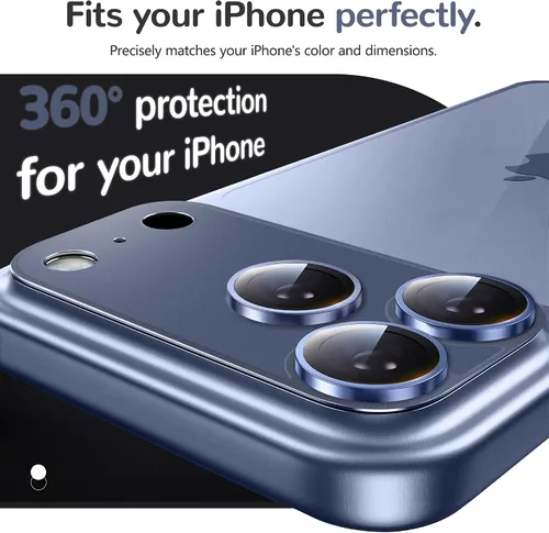 Miniatura 4 de ZXZone Protector de lente de cámara para iPhone 17 Pro, aleación de aluminio de fuerte adherencia y material de cristal de zafiro