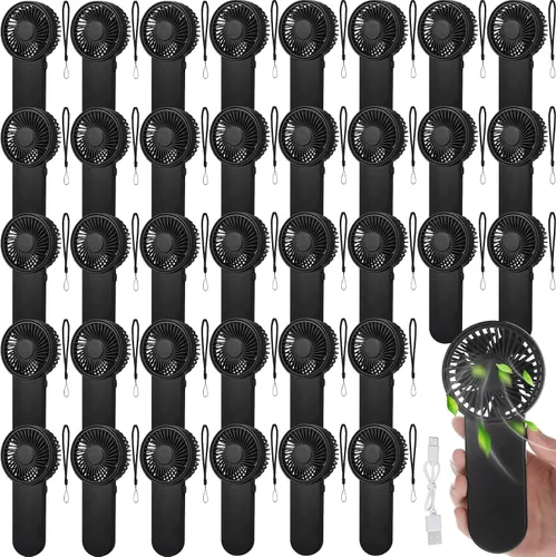 Miniatura 45 de Sumind 6 unidades de pequeño ventilador portátil personal pequeño a granel de 1 velocidad eléctrico lindo alimentado por batería para el cuello