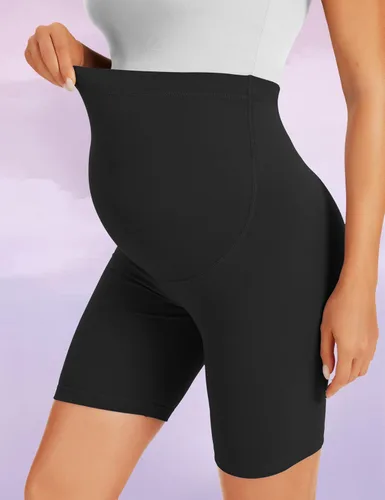 Miniatura 2 de BONVIGOR Pantalones cortos de maternidad sobre el vientre, para entrenamiento, yoga, atlético, embarazo, pantalones cortos de descanso