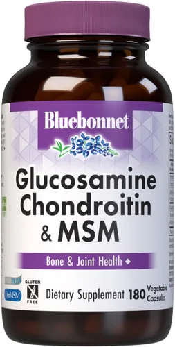 Bluebonnet Nutrition Glucosamina condroitina Plus MSM, glucosamina, sulfato de condroitina, vitamina C y OptiMSM, salud ósea y articular, sin OMG,