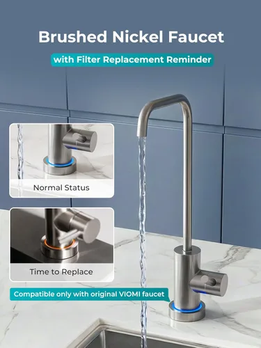 Miniatura 9 de VIOMI Sistema de ósmosis inversa V6 Pro, sistema de filtro de agua RO sin tanque de 600 GPD, RO debajo del fregadero, filtración de 9 etapas, 3:1
