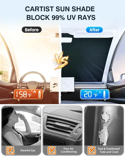 Miniatura 6 de Parasol para parabrisas de ajuste personalizado para Honda Civic 2022-2025 2026, parasol para accesorios Civic, visera plegable para ventana