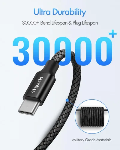 Miniatura 5 de etguuds Cable USB C a USB C de 3 pies, paquete de 2 cables USBC a USBC de 60 W, cable de carga tipo C a C, carga rápida para iPhone 17, 16, 15 Pro
