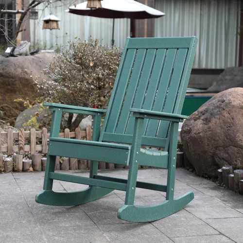 Miniatura 2 de Island Retreat Ez-Care - Silla mecedora Adirondack de madera de teca, perfecta como silla mecedora para patio, sala de estar o al aire libre