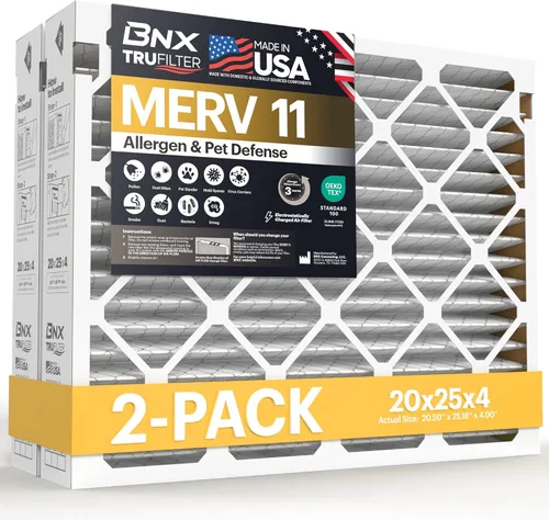 Miniatura 21 de BNX TruFilter - Filtro de aire MERV 11 de 18 x 20 x 1 pulgadas (paquete de 6) – Fabricado en Estados Unidos – Defensa contra Alérgenos Filtro