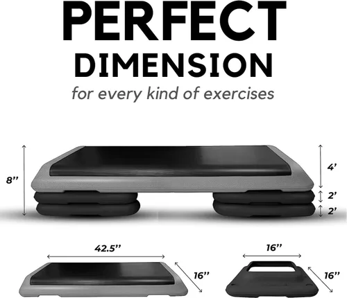 Miniatura 2 de Yes4All Plataforma ajustable de ejercicios aeróbicos para entrenamiento de tamaño para club de salud con 4 elevadores ajustables incluidos y A.