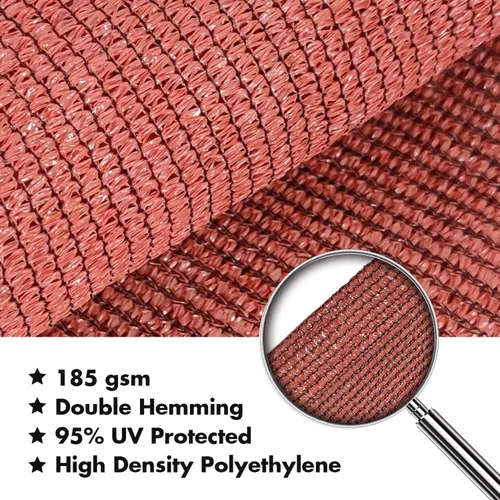 Miniatura 6 de KANAGAWA - Toldo triangular con bloque UV, color gris oscuro para patio,jardín, jardín trasero, actividades al aire libre Rojo (Rust Red)