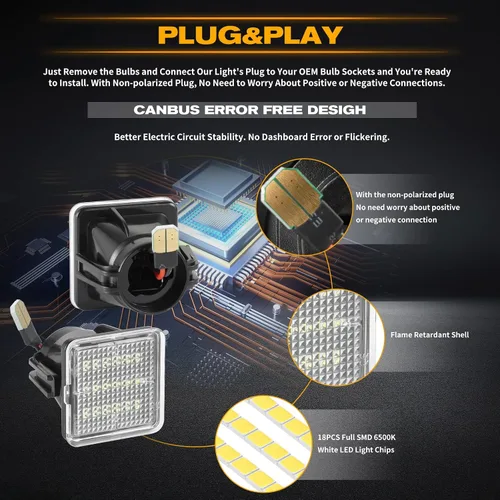 Miniatura 4 de Gempro Lámpara LED de repuesto para placa de matrícula compatible con Tocama Pickup Truck 1995-2004, luz trasera de 6500 K, color blanco