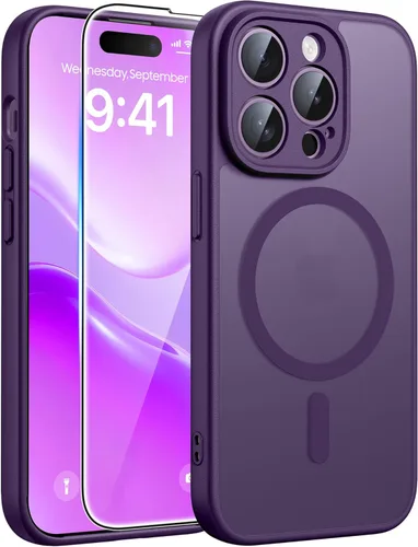Miniatura 26 de FNTCASE Funda para iPhone 13 Pro: Fundas magnéticas translúcidas mate delgadas con protector de pantalla de vidrio templado